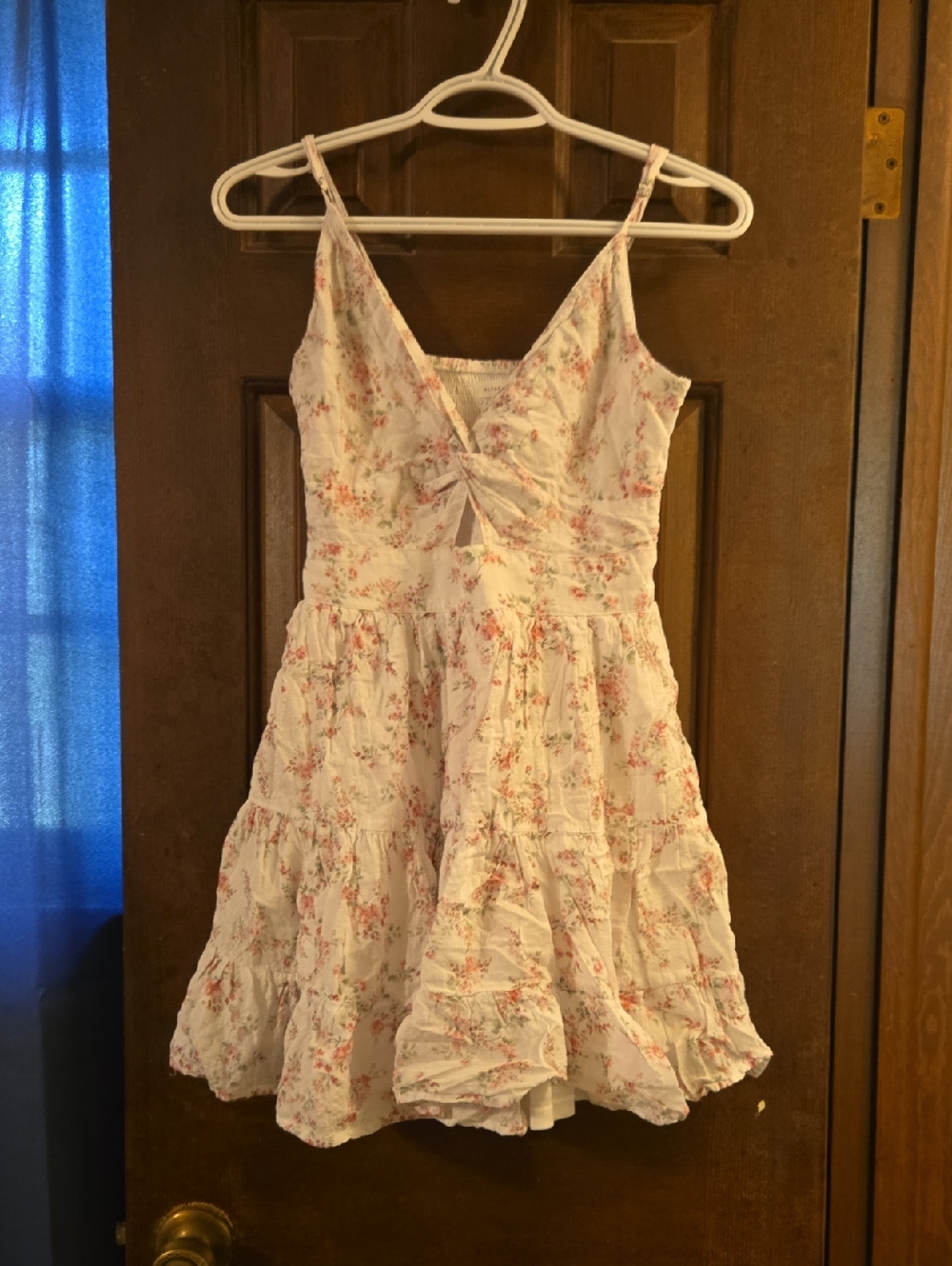 Altar'd State White Floral Tiered Mini Dress